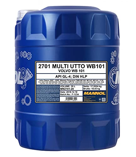 1 x 20L MANNOL Multi UTTO WB 101 API GL-4 / Land- Baumaschinen Getriebe- Hydraulik- Öl 1 x 20L MANNOL Multi UTTO WB 101 API GL-4 / Land- Baumaschinen Getriebe- Hydraulik- Öl von MANNOL