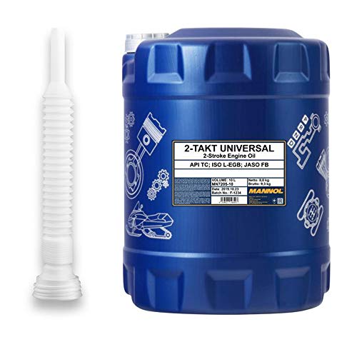 10 Liter, MANNOL 2-TAKT UNIVERSAL MOTORRADÖL + AUSLAUFSCHLAUCH von MANNOL