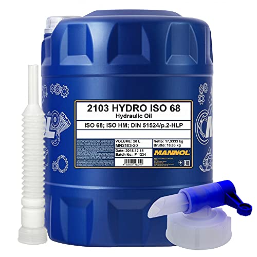 20 Liter, MANNOL 2103 Hydro ISO 68 Hydrauliköl (2,80€/Liter) von MANNOL