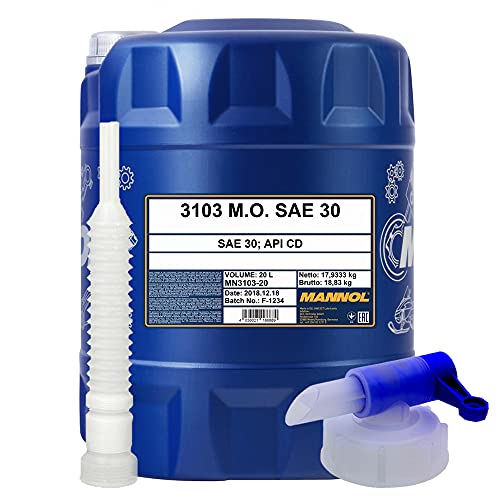 20 Liter, MANNOL 3103 M.O. SAE 30 Einbereichsmotoröl von MANNOL
