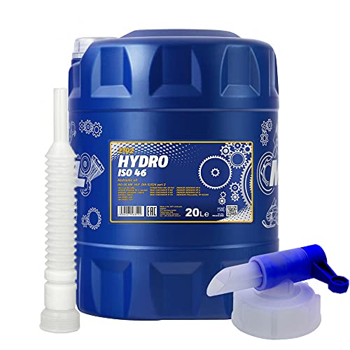 20 Liter, MANNOL HYDRO ISO 46 HYDRAULIKÖL + SCHLAUCH + HAHN von MANNOL