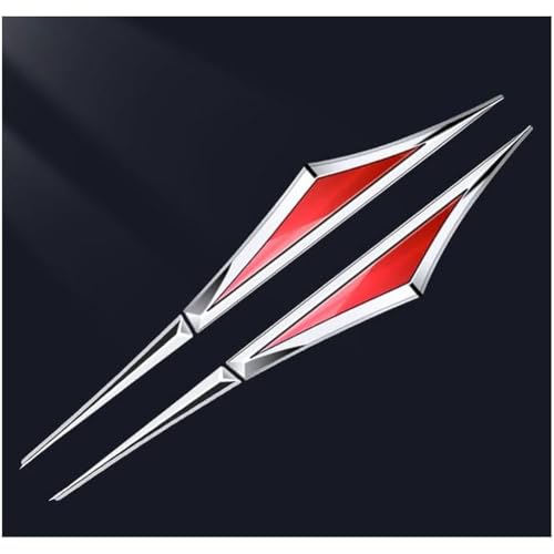 MANQII für Jaguar F-PACE F-Type Coupe I-PACE XE XF XJ Auto Emblem Aufkleber 3D Selbstklebende Emblem-Abzeichen Emblembadge Autoaufkleber Außendekoration Zubehör,C/Silver~Red von MANQII