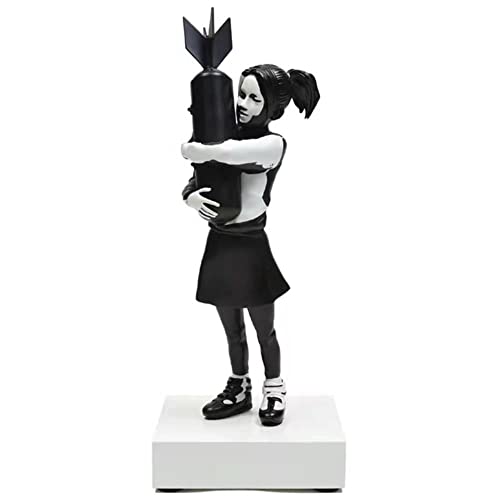 MANQILE Banksy Bomb Girl Moderne Skulptur Bomb Hugger Statue Kunstharz Tischstück Bomb Love England Art House Decor Figur von MANQILE