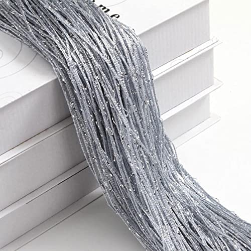 MANQILE Glänzender Quasten-Silber-Linien-Fadenvorhang 100 x 200 cm Volant Wohnzimmerteiler Hochzeit DIY Home Decor von MANQILE