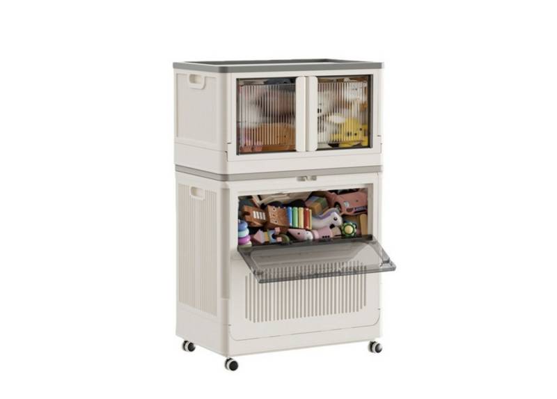 MANRITA Aufbewahrungsbox Stapelbarer Aufbewahrungskasten mit Doppeltür mit Raddeckel MANRITA Aufbewahrungsbox Stapelbarer Aufbewahrungskasten mit Doppeltür mit Raddeckel von MANRITA