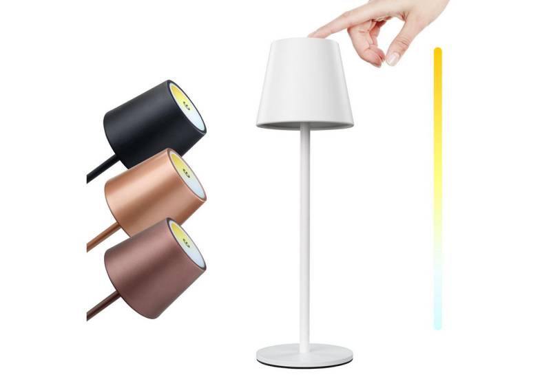 MANTA LED Tischleuchte LED Akku Tischlampe TOUCH 36 cm - Kabellos - Dimmbar, LED fest integriert, Farbtemperatur einstellbar, Tischlampe - Touch Funktion - von MANTA