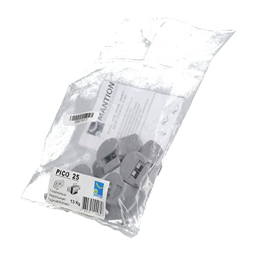 Pico 25 Schraubbeschlag MANTION PICO25 für gerade Schiebetüren, zum Einbau in Rillen, max. 25 kg, Nylonrolle, Bohrung 35 mm, Prof. 13 mm von MANTION SA