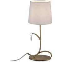 Inspired Mantra - Andrea - Tischlampe 45 cm, 1 x E14 (max. 20 W), Antikmessing, weiße Schirme, weiße Kristalltröpfchen von MANTRA