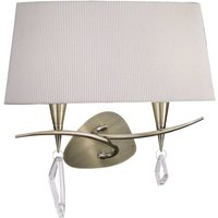 Inspired Mantra Mara Wandleuchte 2-flammig E14, antikes Messing mit elfenbeinweißem Schirm Inspired Mantra Mara Wandleuchte 2-flammig E14, antikes Messing mit elfenbeinweißem Schirm von MANTRA