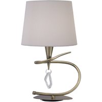 Inspired Mara Tischlampe E14 groß, Schirm aus antikem Messing in Elfenbeinweiß Inspired Mara Tischlampe E14 groß, Schirm aus antikem Messing in Elfenbeinweiß von MANTRA