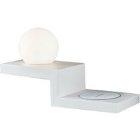 Inspired Lighting - Inspired Mantra - Zanzibar - Wandleuchte geschalteter Globus mit Handy-Induktionsladegerät, 6W led, 3000K, 470lm, Sandweiß von INSPIRED LIGHTING