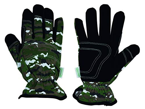 ManuFrance 98537 Handschuh Nubukleder T8, Camouflage-Optik, 8 Stück von MANUFRANCE PRODUITS DU MONDE