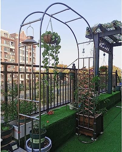 Edelstahl Rosenbogen Rankhilfe Wetterfest Freistehend Pergola Stabil Rankgitter Gartentor 1.2x2.4m 2x2.4m 2.8x2.4m 3.5x2.4m Rankbogen Gartenlaube Terrasse (3x2.4m) von MANUKS