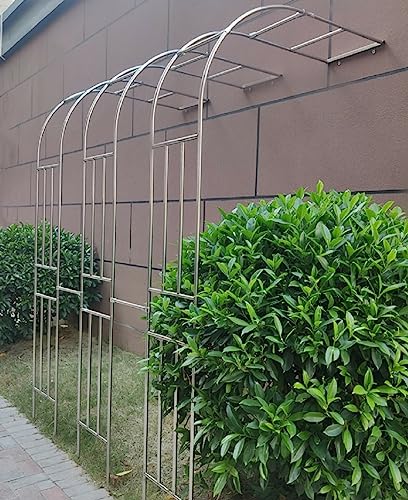 Rosenbogen Halbbogen, Kletterpflanzen Gartenbogen Gartenlaube Aus Metall,Wetterfeste Halber Seitenwand-Torbogen Rankhilfe Rankgitter Pergola,Hochzeitsbogen Feierliche Dekoration (350x240cm) von MANUKS
