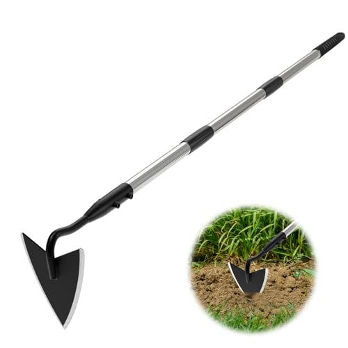 Warren Gartenhacke mit Stiel, Robuste Hacke Garten zum Unkraut, Langer Griff, 166 cm verstellbare Gardena Hacke mit Traiganle-geschweißter Klinge von MANXRKUI