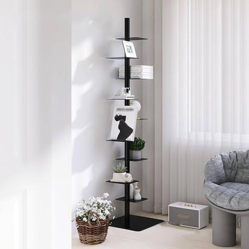 MANYOUYOU Standregale 9-Stöckiges Bücherregal Aus Metall, Hohes, Schmales Leiter-Bücherregal Für Kleine Räume, Vertikaler Bücherturm, Eckregal, Mehrzweck-Aufbewahrungsregal Black MANYOUYOU Standregale 9-Stöckiges Bücherregal Aus Metall, Hohes, Schmales Leiter-Bücherregal Für Kleine Räume, Vertikaler Bücherturm, Eckregal, Mehrzweck-Aufbewahrungsregal Black von MANYOUYOU
