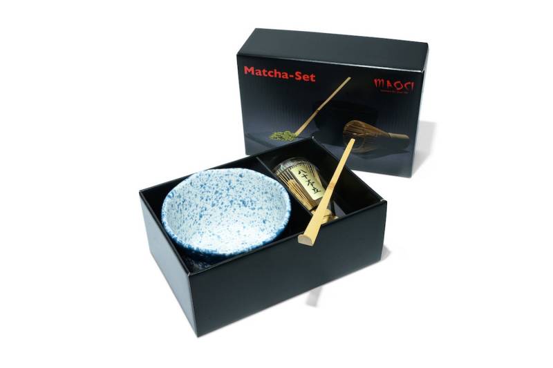 MAOCI teaware for your life Teeschale Matchaset Schale blau gesprenkelt weiß Sprenkel Besen Löffel, 3-tlg. Set im Geschenkkarton MAOCI teaware for your life Teeschale Matchaset Schale blau gesprenkelt weiß Sprenkel Besen Löffel, 3-tlg. Set im Geschenkkarton von MAOCI teaware for your life