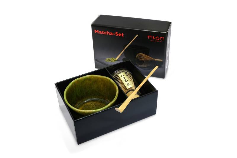 MAOCI teaware for your life Teeschale olive moosgrün Matchaschale Besen Löffel Geschenkkarton von MAOCI teaware for your life