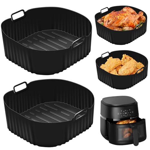 2 Stück Silikonform HeißLuftfritteuse Zubehör für Russell Hobbs Heißluftfritteuse XXL,Airfryer Silikonform Heißluftfritteuse Zubehör für Cosori TurboBlaze 5.5L/6.0L/6.2L, Philips 2000 6.2L NA230 von MAOOY