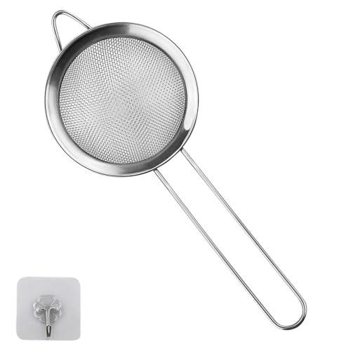 Grehge nless Steel Fine Mesh Strainers with Kitchen Hooks,8 Cm Diameter Mini Fine Mesh Sieve Tea Strainers Kitchen Colander Sieve with Handle - Ideal for Juice Egg Tea Coffee Flour Filter Grehge nless Steel Fine Mesh Strainers with Kitchen Hooks,8 Cm Diameter Mini Fine Mesh Sieve Tea Strainers Kitchen Colander Sieve with Handle - Ideal for Juice Egg Tea Coffee Flour Filter von MAOQYE