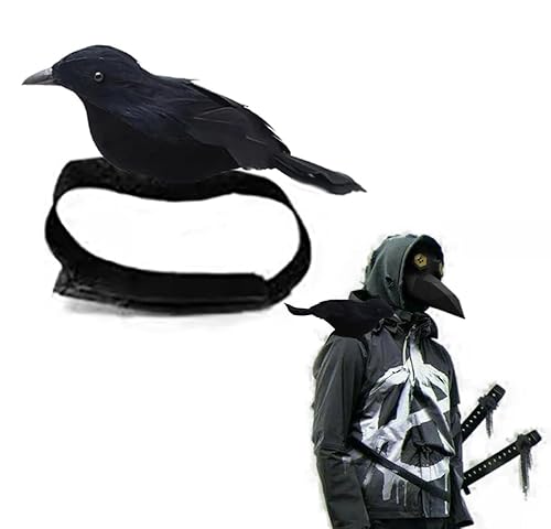 MAOSHYMS Schwarze Krähen Dekoration, Realistische Halloween Krähe, Schwarze Gefiederte Stehende Krähen Für Halloween Party Cosplay von MAOSHYMS