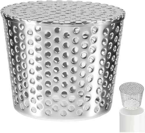 MAOYING Dachrinnen Laubschutz aus Edelstahl, Regenrinnen Laubschutz, Laubschutz Fallrohr,Universell für Flachdachablauf, Fallrohre und Abflüsse (90–110mm) von MAOYING