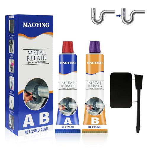 Magischer Schweißkleber, Hochfestigkeitsschweißkleber, Kaltschweißmetall Reparaturpaste,Allzweck Reparaturkleber,Reparatur zum Schäden Rohren, Öltanks, Teilen,50 G (A+B) von MAOYING
