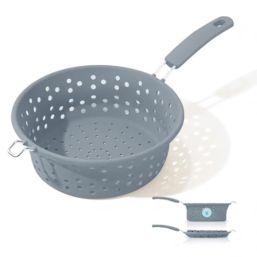 Faltbares Küchensieb Nudelsieb aus Silikon Seiher Sieb mit Griff BPA-Frei Silikonsieb Multifunktional Abtropfsieb Hitzebeständig und Platzsparend Lebensmittelsieb für Nudeln, Spaghetti, Gemüse, Obst Faltbares Küchensieb Nudelsieb aus Silikon Seiher Sieb mit Griff BPA-Frei Silikonsieb Multifunktional Abtropfsieb Hitzebeständig und Platzsparend Lebensmittelsieb für Nudeln, Spaghetti, Gemüse, Obst von MAOYUAN