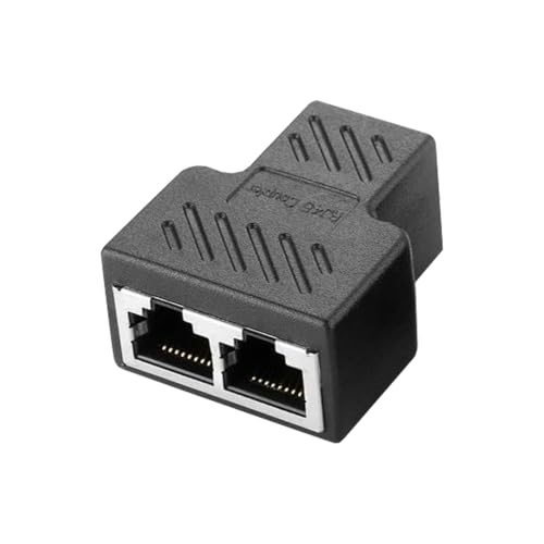 Ethernet-Splitter-Adapter, 1 auf 2 RJ45-Y-Splitter, CAT 5 / CAT 6 LAN-Ethernet-Kabel, Dual-Buchsen-Erweiterungsstecker für zwei Geräte, Zugang zu Ethernet von MAOZHOU