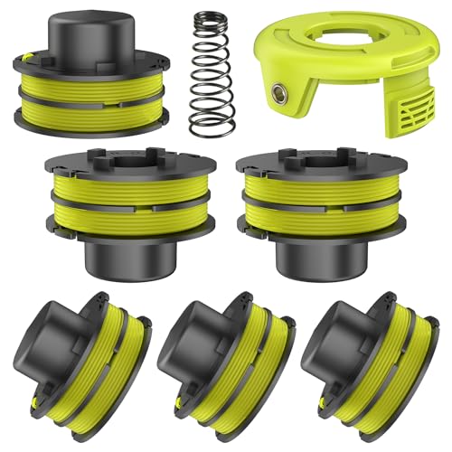 Rasentrimmer Spule,6 Stück Φ1,5 mm 8,4 m RAC119 Nylon Ersatzspule + RAC118 Spulenabdeckung,Akku Rasentrimmer Fadenspule für Ryobi RLT3525S Rasentrimmer Spule,6 Stück Φ1,5 mm 8,4 m RAC119 Nylon Ersatzspule + RAC118 Spulenabdeckung,Akku Rasentrimmer Fadenspule für Ryobi RLT3525S von MAOZHOU