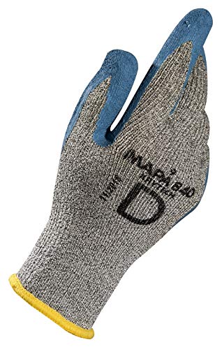 MAPA Professional KRYTECH 840 – Handschuhe aus Naturlatex mit hoher Schnittfestigkeit, im Einsatz in zahlreichen Industrien, blau, Größe 10 (1 Paar), Schutzhandschuhe von MAPA Professionnel