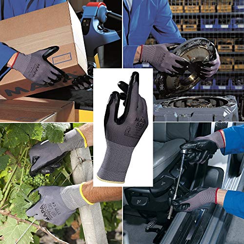 MAPA Professional Ultrane 553 – Nitrilhandschuhe für mechanischen Schutz in der Automobilindustrie, bei Behörden, am Bau und in anderen allgemeinen Bereichen, schwarz, Größe 6 (1 Paar), Schutzhandschuhe von MAPA Professionnel