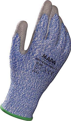 MAPA Professional KRYTECH 586 – Polyurethan-Handschuhe mit hoher Schnittfestigkeit, mechanischer Schutz,Einsatz in zahlreichen Industrien, blau, Größe 9 (1 Paar),Schutz vor Schnittverletzungen von MAPA Professionnel