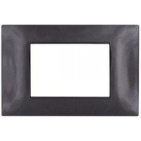 Edelstein-kompatible technopolymerplatte vimar plana 14653.05 3 module schwarz - 6003-02 von MAPAM