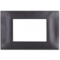 Edelstein-kompatible technopolymerplatte vimar plana 14653.05 3 module schwarz - 6003-02 von MAPAM
