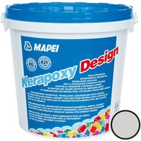 Mapei Kerapoxy Design Deko-Epoxy-Mörtel, säurebeständig, Mosaik-Fliesenfuge, Pool und mehr, Silbergrau (MAPXED3111) von MAPEI