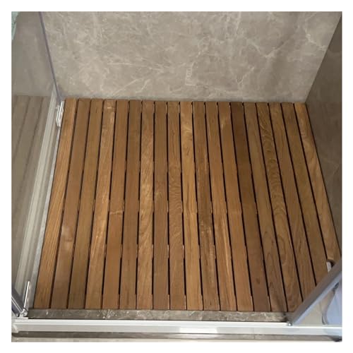 1 Stück Badematte aus Teakholzlatten – rutschfeste Duschbodenmatte for den Innen- und Außenbereich, ideal for Senioren und Erwachsene(21x21x1.2in) von MAPFei