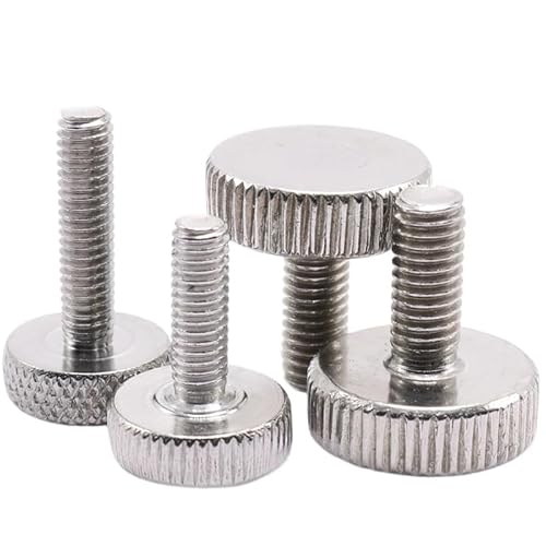 1 Stück SS304 Rändelschrauben mit flachem Kopf – M3 M4 M5 M6 M8 M10 – Befestigungselemente aus Edelstahl for industrielle Anwendungen(10 M3 x 0.5 x 25mm) von MAPFei