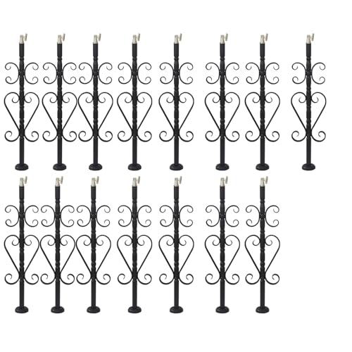 1 Stück verstellbare Treppengeländerstäbe aus Edelstahl – 270° mattschwarze Blumenspindeln for den Innen- und Außenbereich(15 PCS Black H 86 Cm/33.9 in) von MAPFei