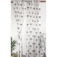 Palmen Print Vorhänge Weiße Durchsichtige Boho Voile Paneele | 2Er Set Palmen Print Vorhänge Weiße Durchsichtige Boho Voile Paneele | 2Er Set von MAPLEPAD
