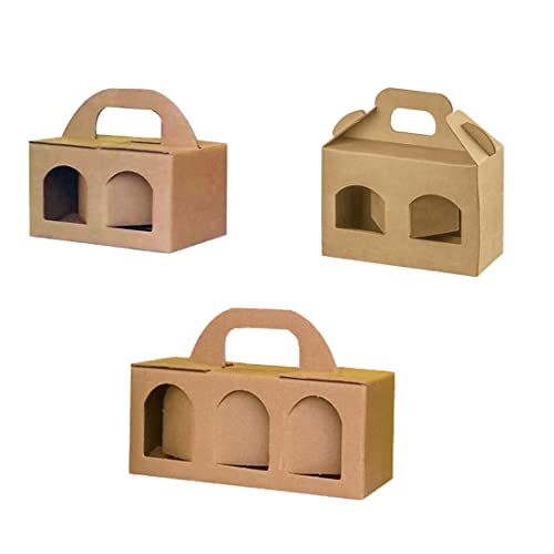 MAQA 1 Stück Karton für Marmeladengläser, Halter für Honiggläser mit 2 und 3 Löchern, Behälter für Gläser mit Griff 17x8x12 cm von MAQA