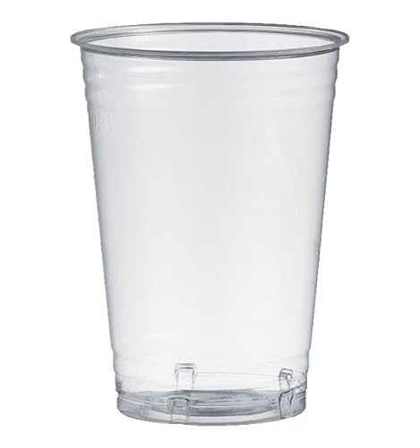MAQA 50 Stk. Transparentes Kristallglas, kompostierbares Cocktailglas, biologisch abbaubare Take-Away-Gläser 390 ml, Smoothie-Gläser von MAQA