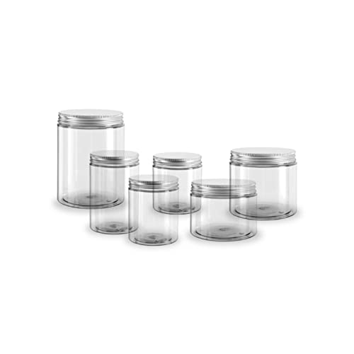 MAQA 6 Stück Kunststoffbehälter mit Deckel von 250 bis 1000 ml, luftdichte Lebensmitteldosen, Aluminium-Schraubdeckeldosen 500 ML von MAQA