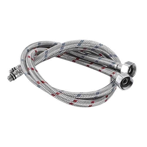 2 STÜCKE 50 cm Flexible Sanitärrohre G1/2 G3/8 G9/16 Kalt-Heiß-Mischerhahn Edelstahl-Wasserversorgungsrohr Geflochtene Schläuche Becken FüR KüChenarmatur(G1-2) von MAQDDO