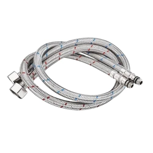 2 Stück G1/2 60 cm Edelstahl Flexible Sanitärrohre Kalt-Heiß-Mixer Wasserhahn Wasserversorgung Rohrschläuche Badezimmerteil FüR KüChenarmatur von MAQDDO