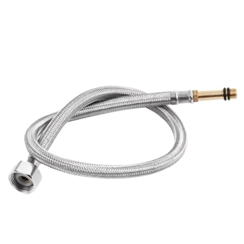 2 Stück G1/2 Zoll 60/80/100 cm Edelstahl Nylon Geflochten Rohr Rohr Schlauch Sanitär Thermoresistant for Küche Bad Wasserhahn Waschbecken Wasserhahn FüR KüChenarmatur(Silver,100CM) von MAQDDO