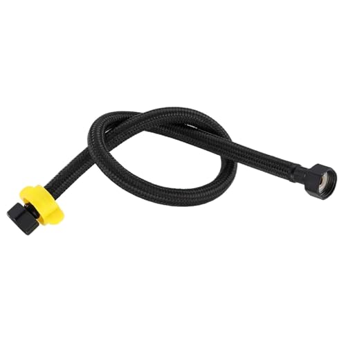 2 Stück G1/2 schwarzer Nylon-Wasserzulaufschlauch, Wasserhahnschlauch, Warmwasserbereiterrohr, Toilettenanschluss, Küchen- und Badezimmerschlauch, komplett schwarzes Rohr FüR KüChenarmatur(50cm) von MAQDDO