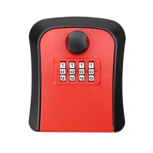 2 Stück Smart Code Passwort Key Lock Box Aufbewahrung Home Key Wandmontage Key Safe Box Wasserdicht Outdoor Keybox FüR BüRos(Red) von MAQDDO