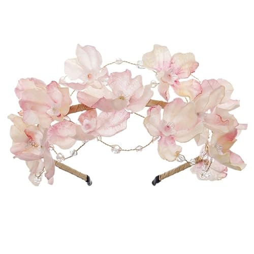 2 stücke Blume Haarband Braut Haar Schmuck Perle Kristall Stirnband Party Hairwear Hochzeit Zubehör for Frauen FüR Hochzeiten von MAQDDO