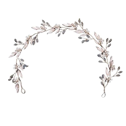 2 stücke Kristall Blume Stirnband Tiaras Haarband for Frauen Braut Party Hochzeit Haar Zubehör Schmuck Band FüR Hochzeiten(Silver) von MAQDDO